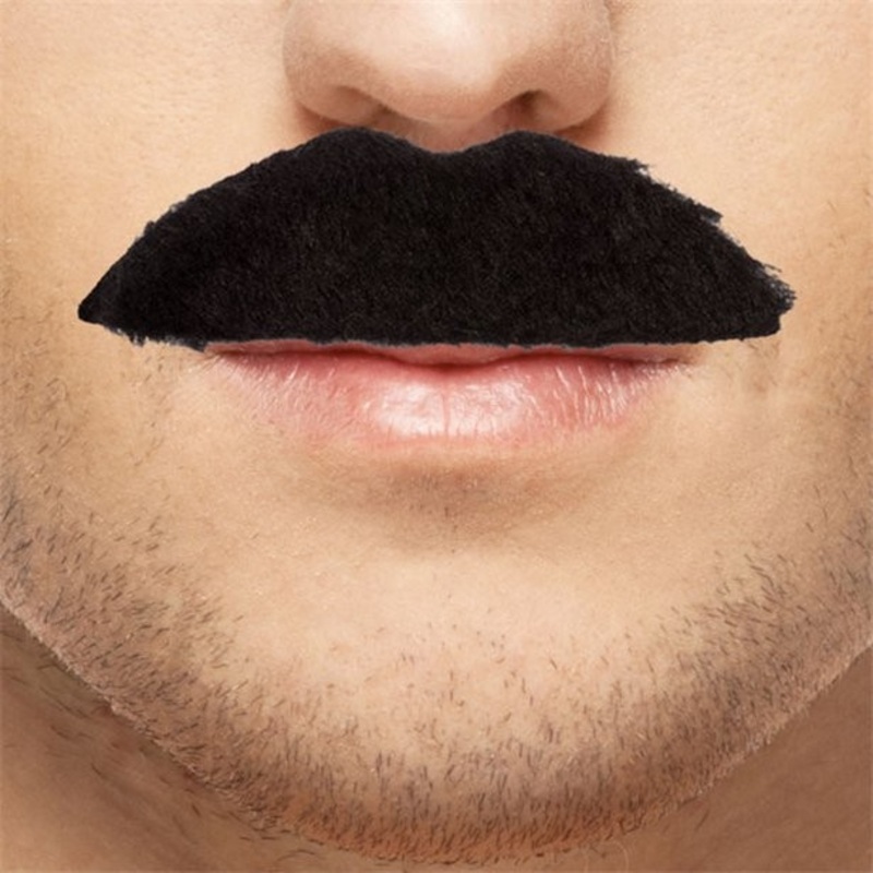 70s disco fever mustache black