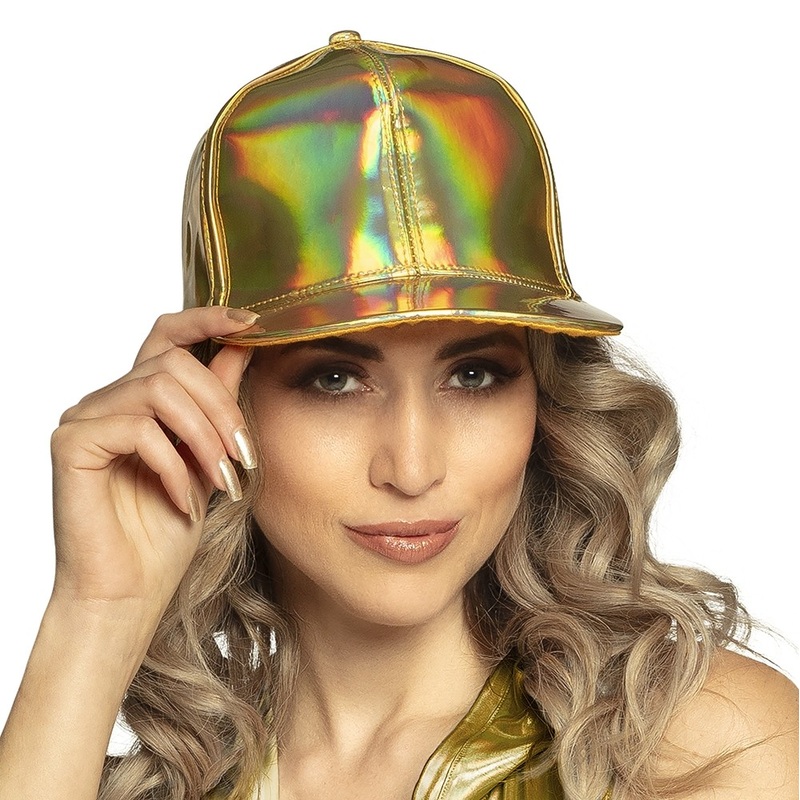 Gold holographic baseball cap