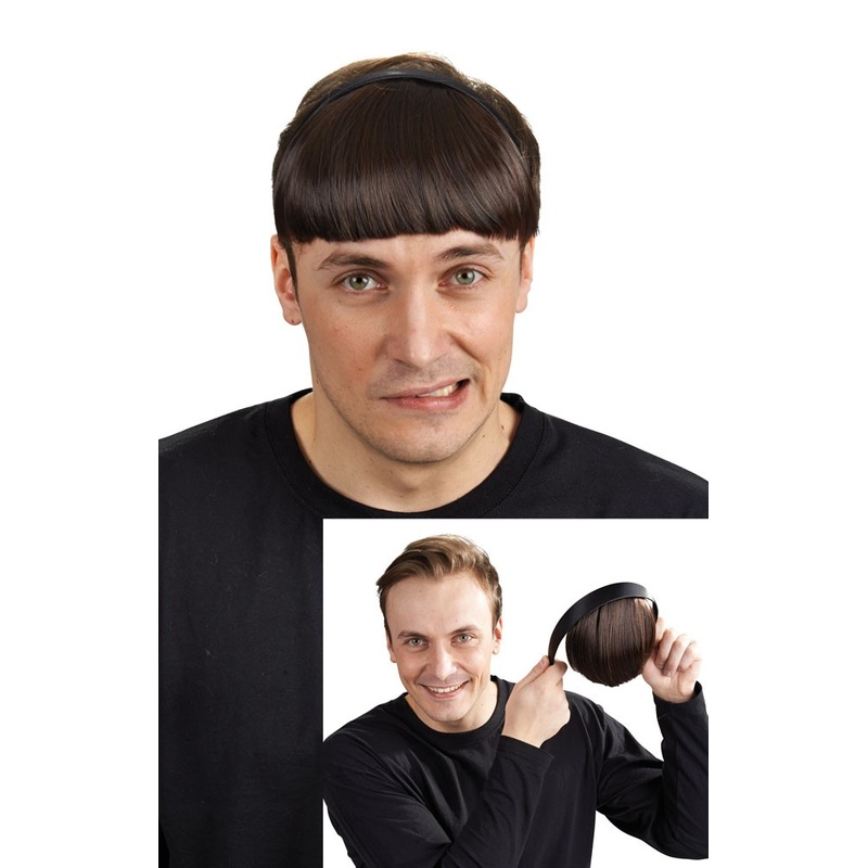 Monk hairstyle headband with bangs