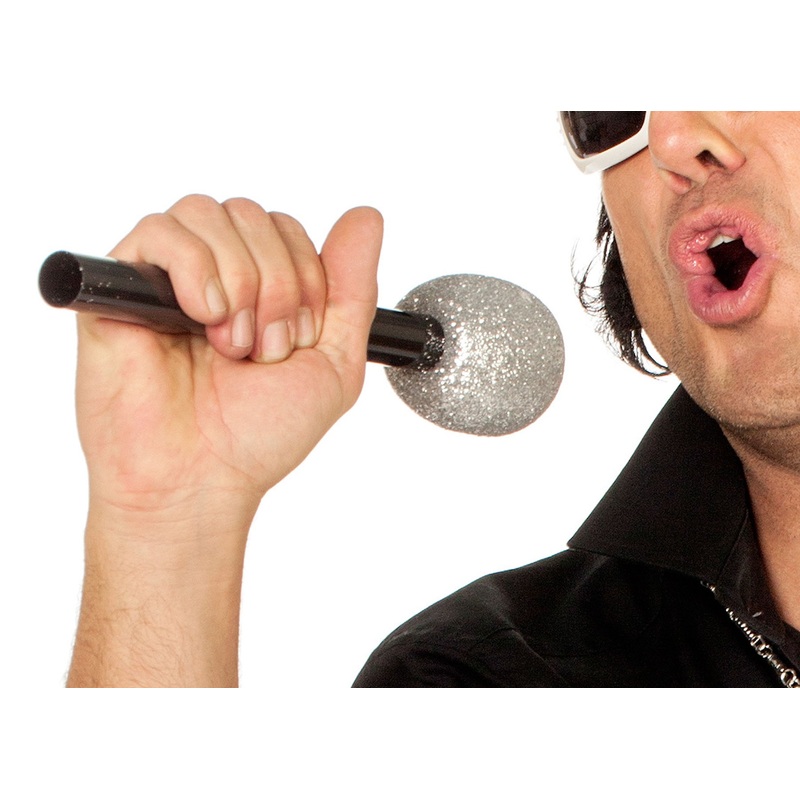 Music star glitter microphone