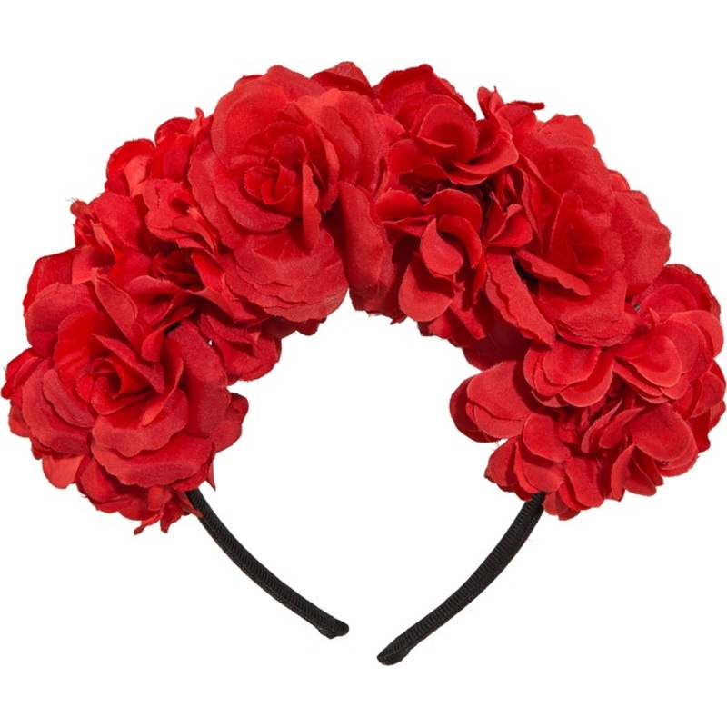 Red flower headband