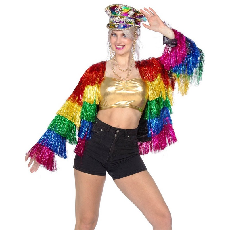 Tinsel jacket rainbow for women