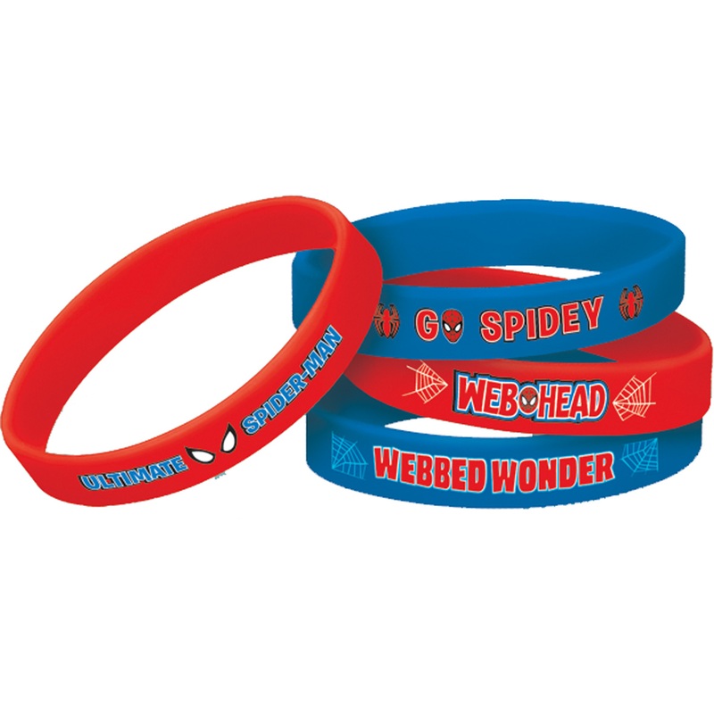 Ultimate Spiderman rubber bracelet for gift bags 4 pieces