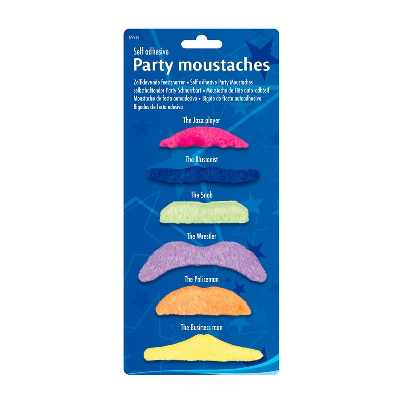 6 colorful party beards