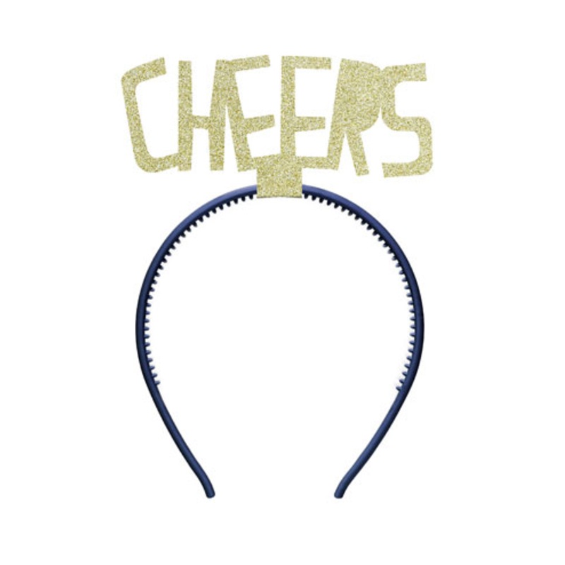 Cheers glitter headband gold