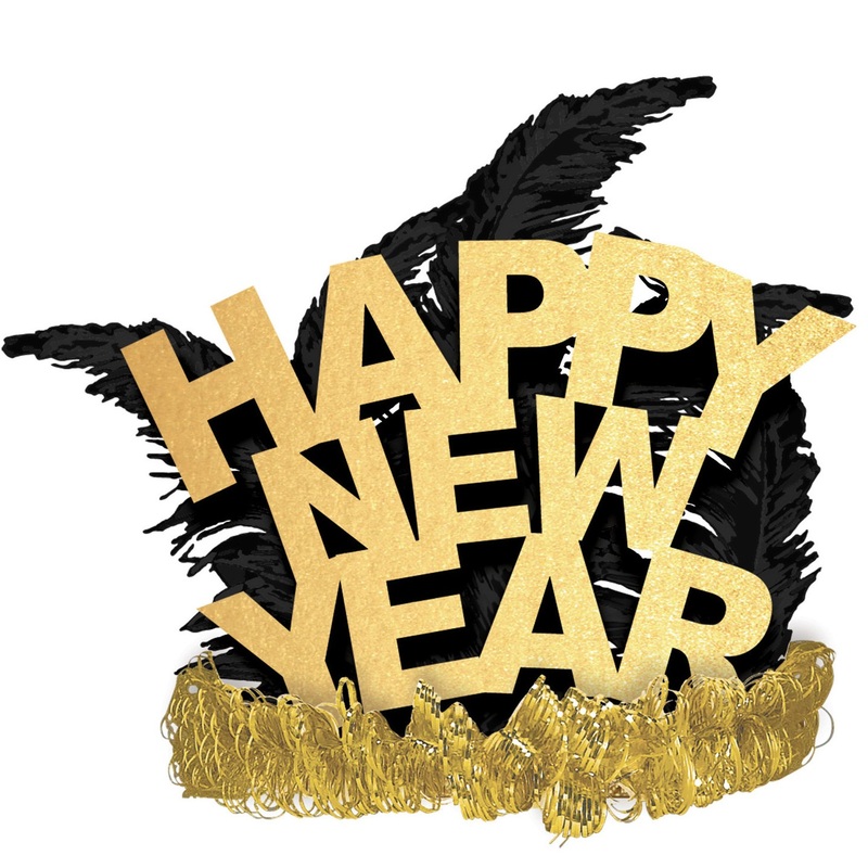 Happy New Year feather crown