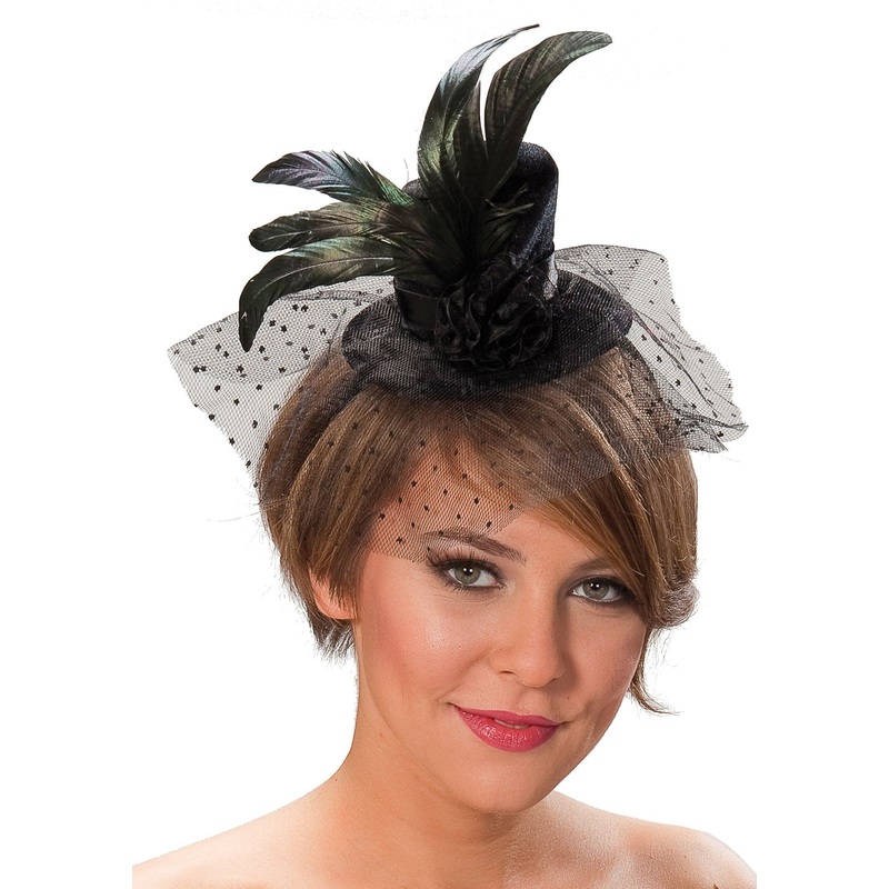 Headband with mini cylinder in black for women