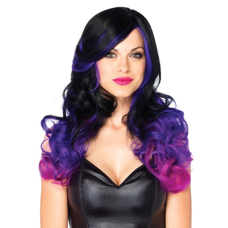 Justine wig in black-purple