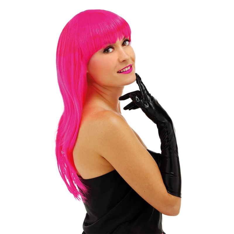 Long hair wig Tiffany with pony pink