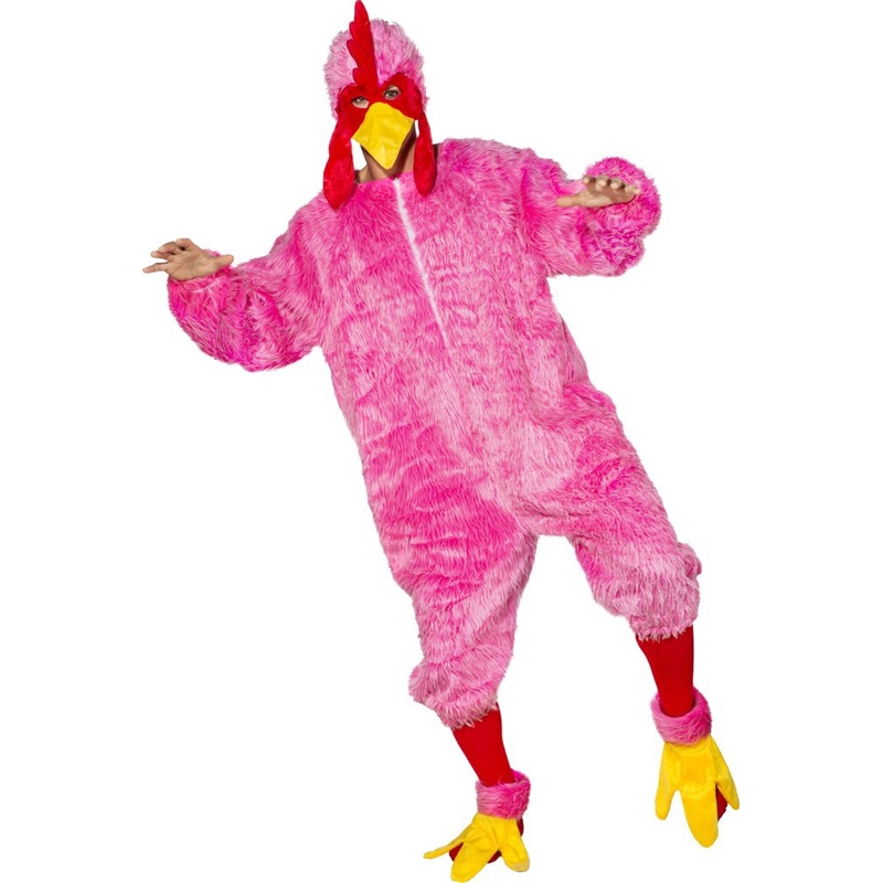 Pink party chicken mens costume
