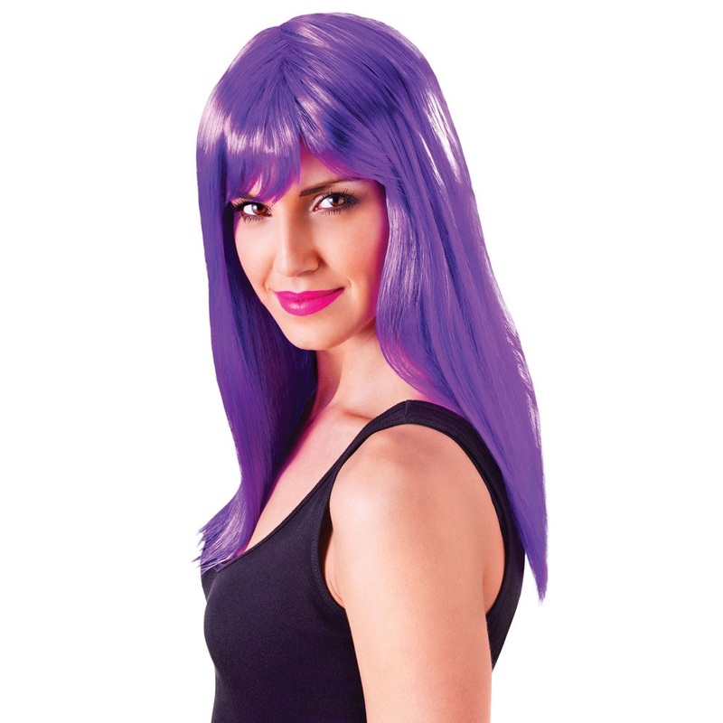 Purple party glamor wig