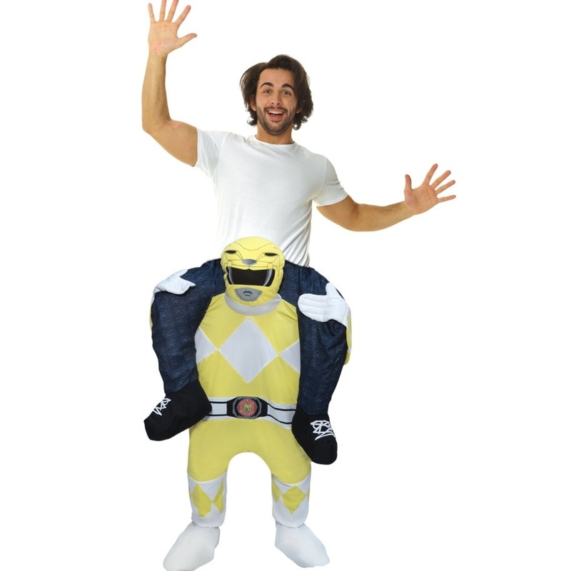 Yellow Power Ranger piggyback costume