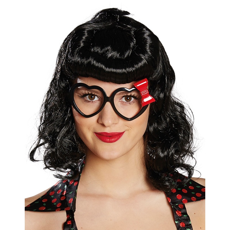 Black heart glasses with bow