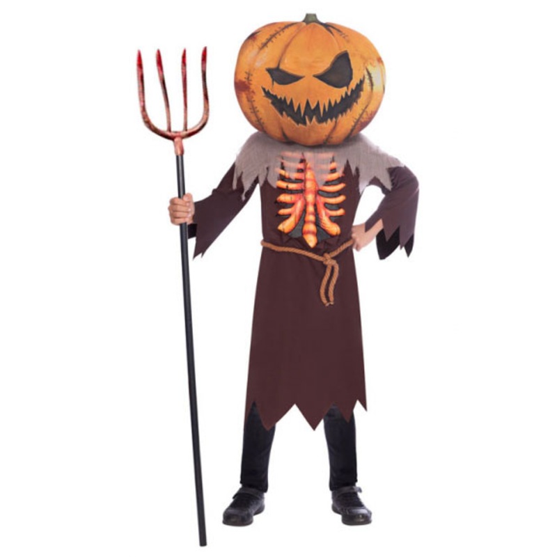 Giant pumpkin head boy costume