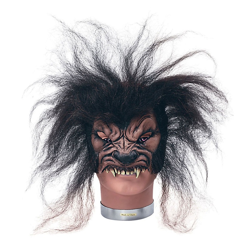 Horror werewolf mask with hair