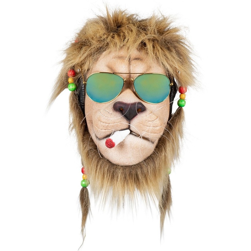 Jamaican lion mask with glasses
