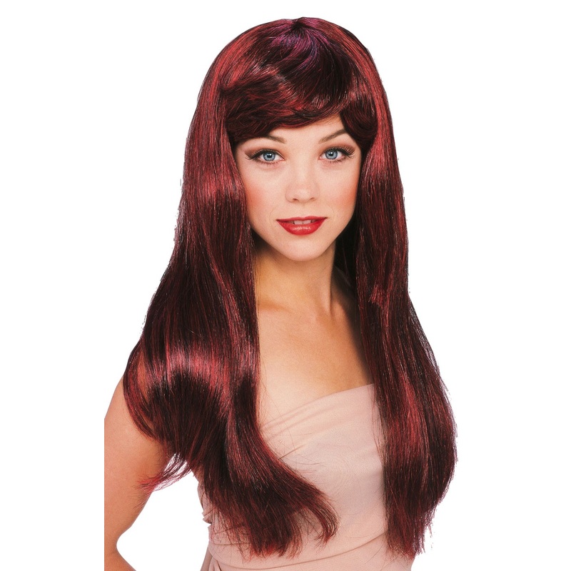 Mermaid long hair wig red