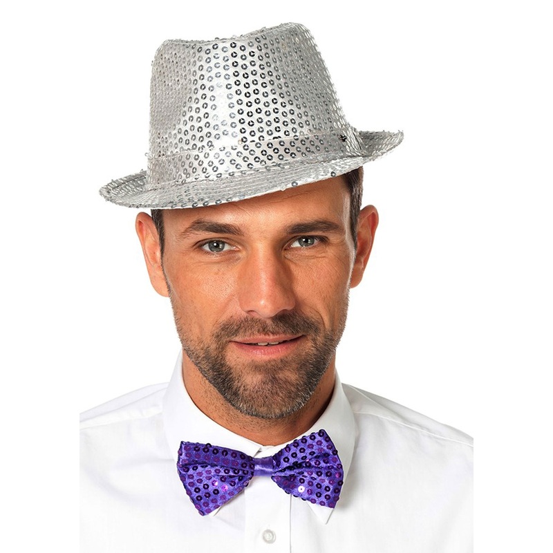 Purple glitter sequin bow tie