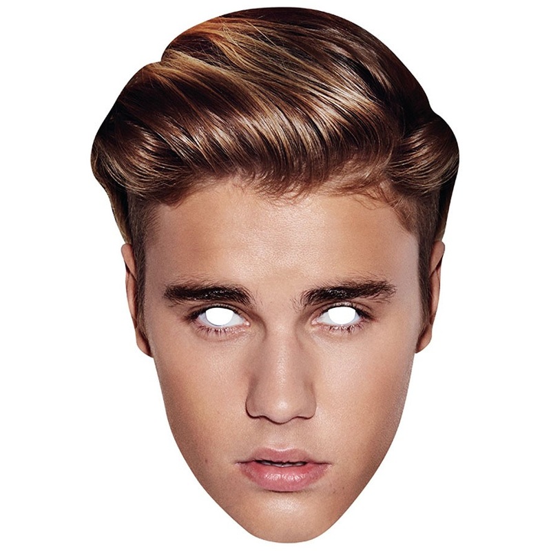 Cardboard Justin Bieber mask