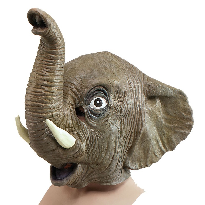 Gray elephant full head mask