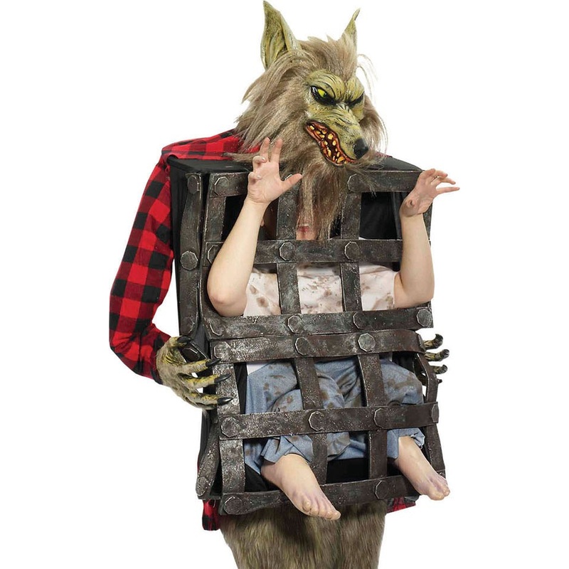 Horror werewolf with cage costume