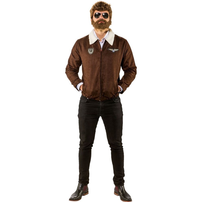 imitation leather pilot jacket for men