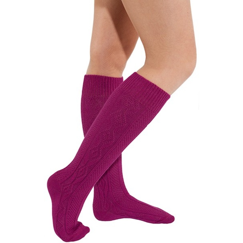 Pink women's knee socks 36-38