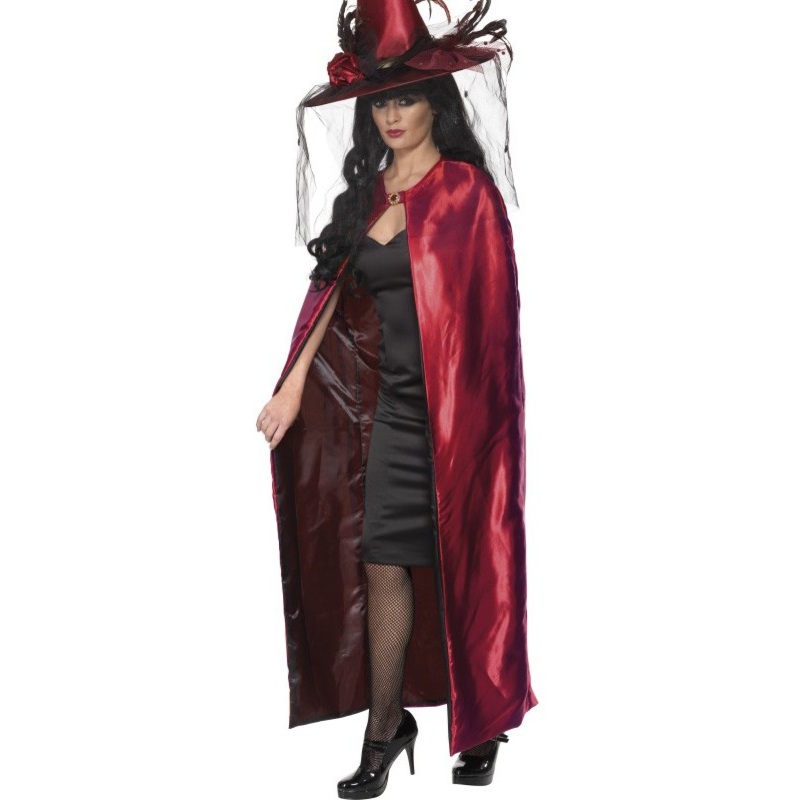 Chic women's cape in red and black