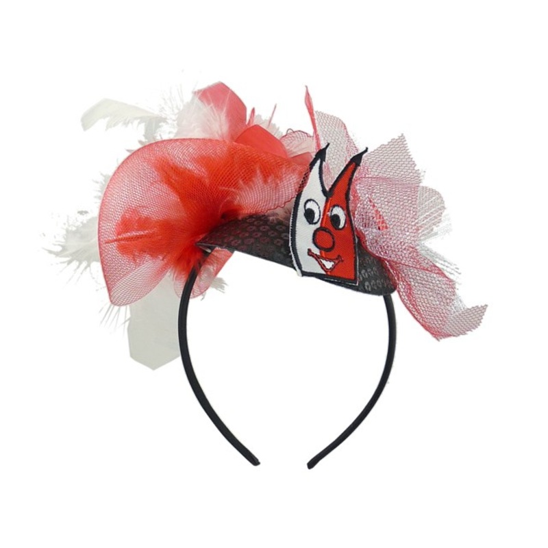 Cologne headband with tulle and feathers