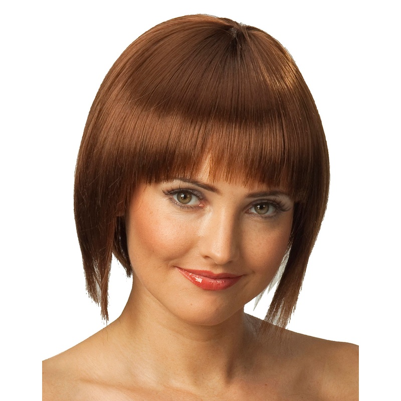Fringed bob wig Estelle brown