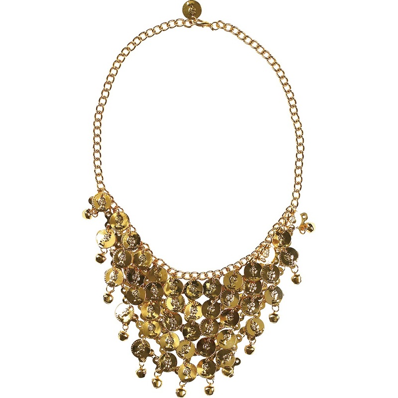 Gold necklace with sequins