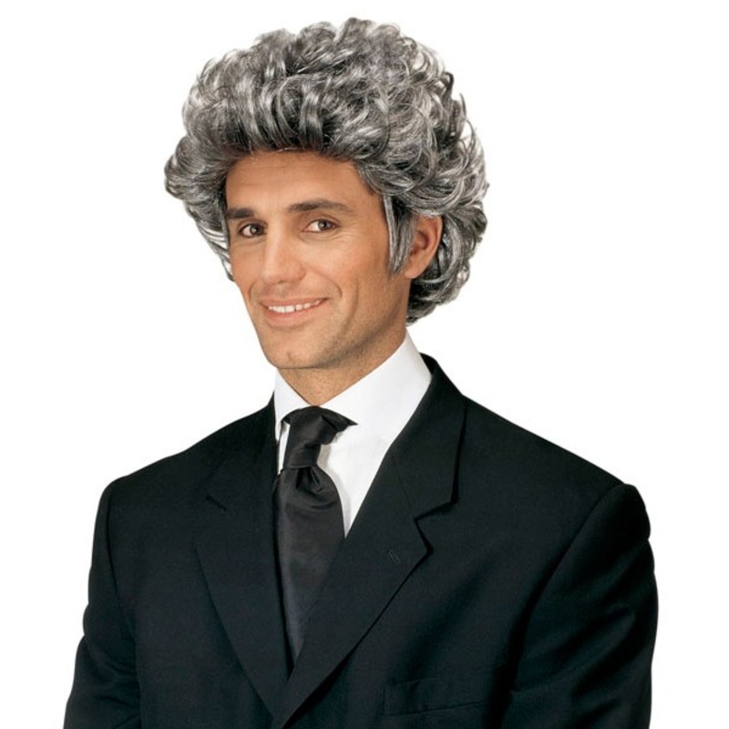 Gray curly Hugh wig