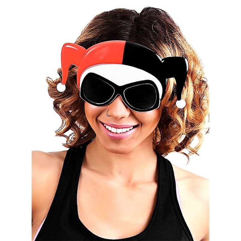 Harley Quinn glasses with half mask