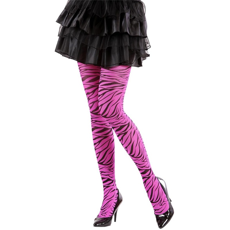 Pink zebra look tights 40 DEN