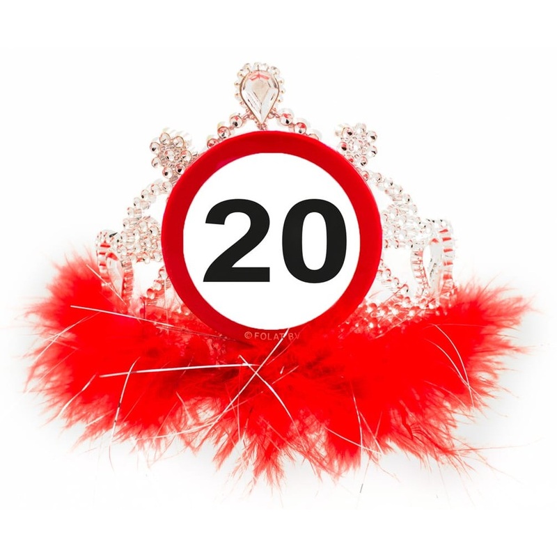 Road sign 20 birthday crown