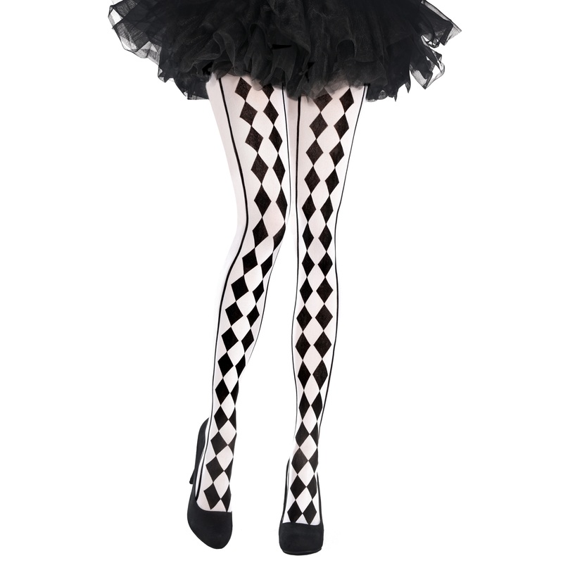 Black and white harlequin tights Mary