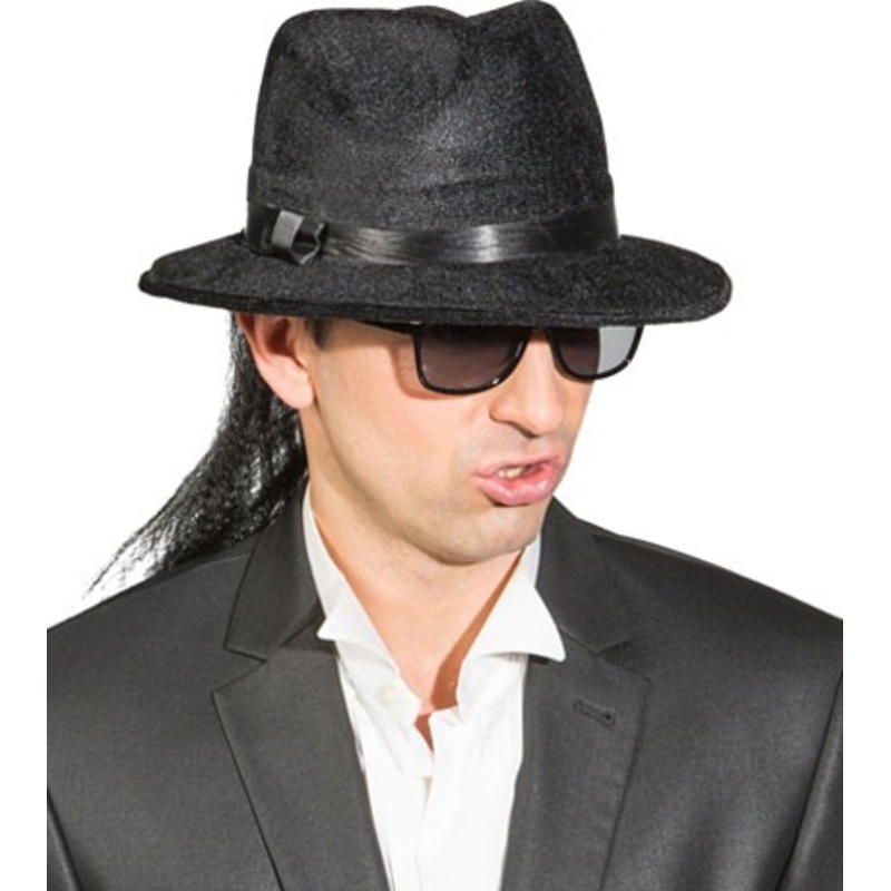 Black cult singer hat with hair