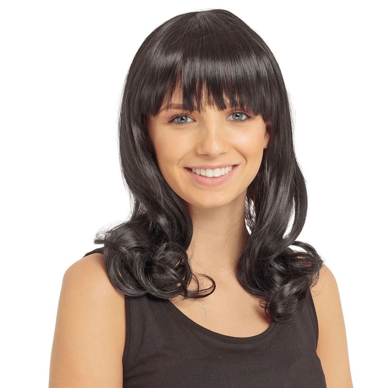 Black deluxe wig for women