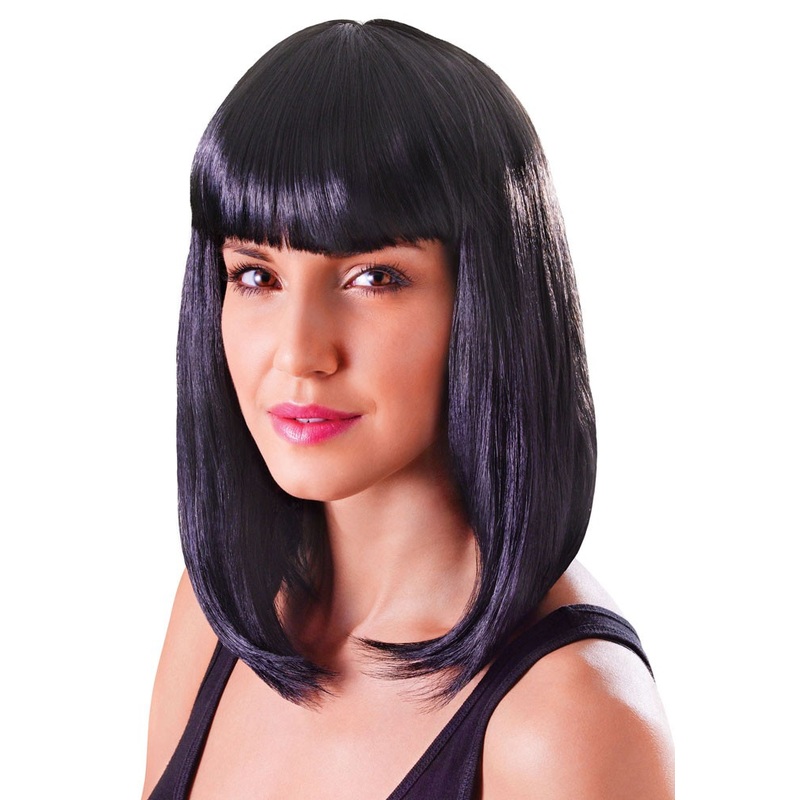 Black long bob wig
