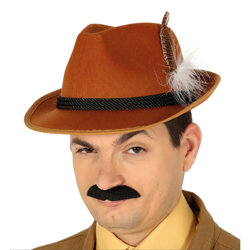 Brown hunter's hat with feather