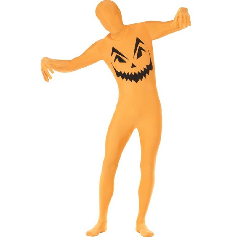 Full body pumpkin suit for adults orange S