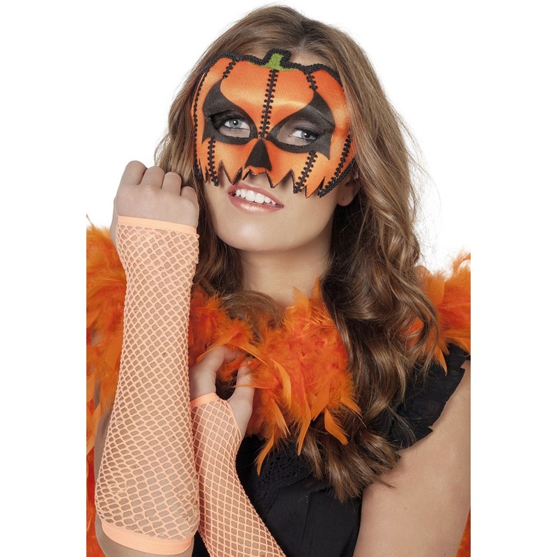 Horror pumpkin eye mask orange