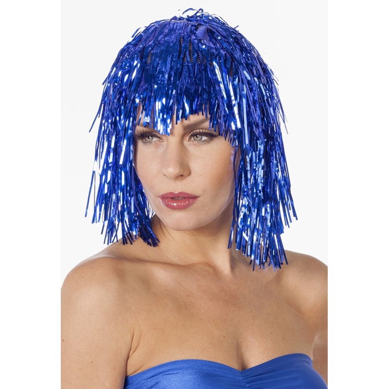 Lady tinsel blue wig