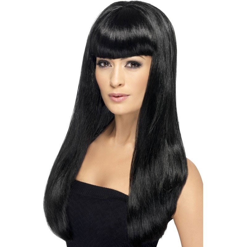 Long hair wig premium black