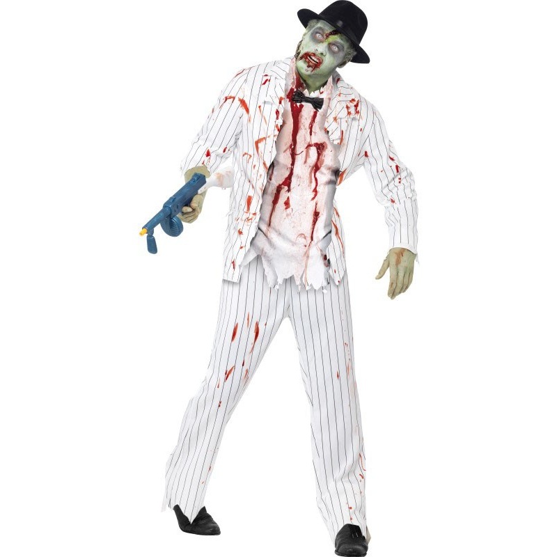Mafia gangster zombie costume M