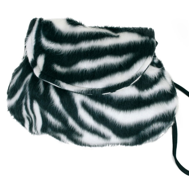 Plush bag in zebra look
