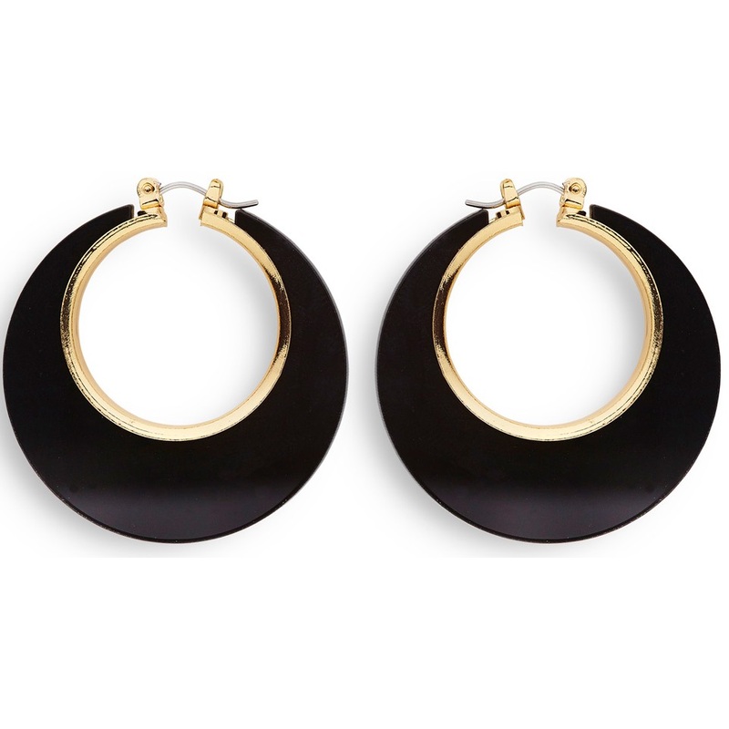 80s earrings in black and gold