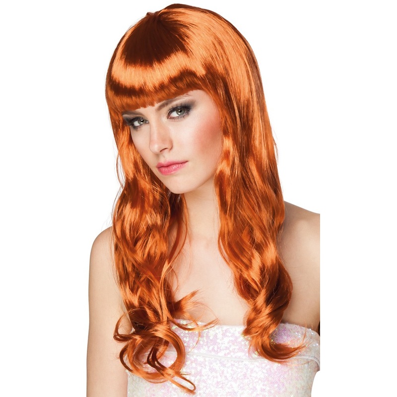 Copper-red shiny wig Anny