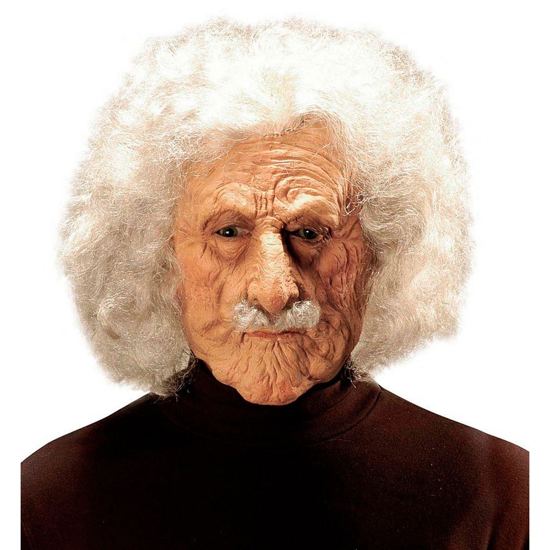 Fluffy Albert Einstein mask with beard