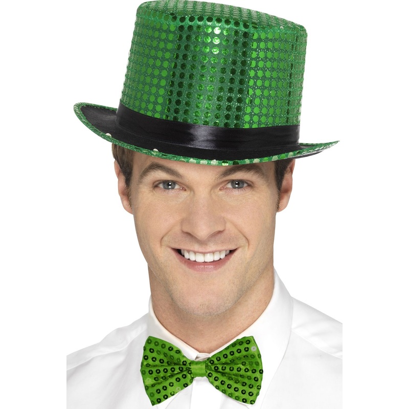 Green party cylinder with sequins